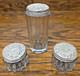 Set Of 3 Antique English Sterling Crystal Glass Vanity Bottels Rare Mint Cond