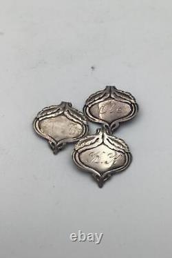 Set of 3 Georg Jensen Silver Sterling silver Glass Mark No. 46