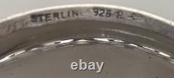 Set of 4 Antique Ornate Sterling Silver. 925 Spoon & Caviar Glass Dish