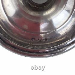 Set of 4 Sterling Silver Etched Elegant Glass Liners Sherbet Dessert Cups