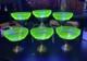 Set Of 6 Uranium Glass Sterling Silver Base Sherbet Cups