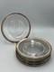 Set Of 8 Dorothy Thorpe Usa Vintage Glass Sterling Silver Rim Mcm Plates 8 1/2'