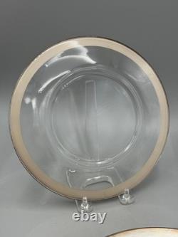Set of 8 Dorothy Thorpe USA Vintage Glass Sterling Silver Rim MCM Plates 8 1/2'