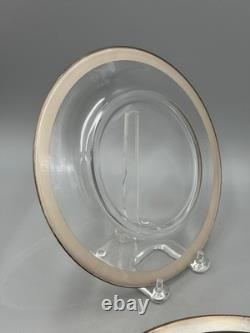 Set of 8 Dorothy Thorpe USA Vintage Glass Sterling Silver Rim MCM Plates 8 1/2'