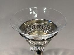 Set of 8 Sterling Redlich&Co Glass Cocktail Glass Sterling Silver Holder