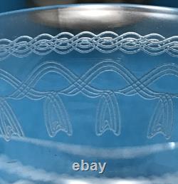 Set of 8 Sterling SILVER & ETCHED 2-PC SCREW-IN GLASS ICE CREAM CUPS Unbranded