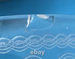 Set of 8 Sterling SILVER & ETCHED 2-PC SCREW-IN GLASS ICE CREAM CUPS Unbranded