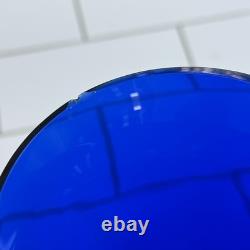 Sheffield Silver Co Sterling & Cobalt Blue Glass Trumpet Vases Pair Vintage