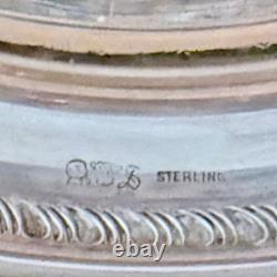 Sheffield Sterling Silver Cut Glass Footed Center Bowl