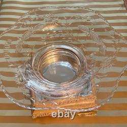 Sheffield Sterling Silver Cut Glass Footed Center Bowl