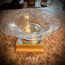 Sheffield Sterling Silver Cut Glass Footed Center Bowl