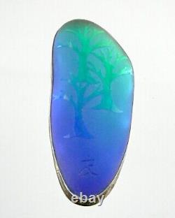 Sherry Moser Sterling Silver Frosted Clear Art Glass Tree Pendant Friends 2004