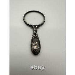 Shreve & Co Sterling Silver Magnifying Glass Firemans Fund 1898 Victorian