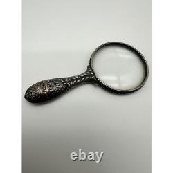 Shreve & Co Sterling Silver Magnifying Glass Firemans Fund 1898 Victorian