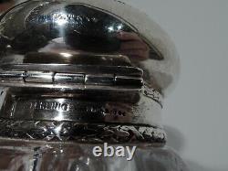 Shreve, Crump & Low Inkwell Antique Inkpot American Sterling Silver & Glass