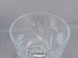 Signed Hawkes Iris Pattern American Brilliant Cut Glass & Sterling Silver Vase