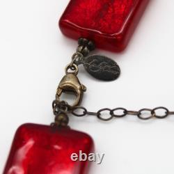 Signed Lucky Clover Murano Glass & Sterling Silver Bead Necklace 76.3g HOLIDAY
