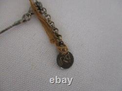 Signed Sr Luli Hamersztein Israel Sterling Silver Roman Glass Pendant Necklace