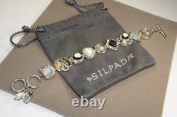 Silpada Exemplar Sterling Silver, Pyrite, Lip Shell, Glass, C. Z. Bracelet B2790