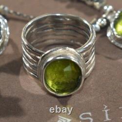 Silpada Green Glass Sterling Silver Ring Sz 10 R1463 Beautiful