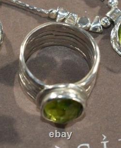 Silpada Green Glass Sterling Silver Ring Sz 8 R1463 Beautiful