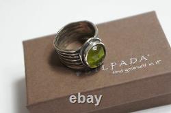 Silpada Green Glass Sterling Silver Ring Sz 9 R1463 Beautiful