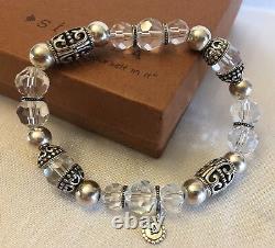 Silpada RARE HTF B2413 Sterling Silver Crystal Glass Stretch Bead Bracelet MINT