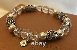 Silpada RARE HTF B2413 Sterling Silver Crystal Glass Stretch Bead Bracelet MINT