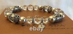 Silpada RARE HTF B2413 Sterling Silver Crystal Glass Stretch Bead Bracelet MINT