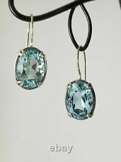 Silpada Sterling Silver Aqua Blue Glass Filigree Earrings W2177 Mint Elegant