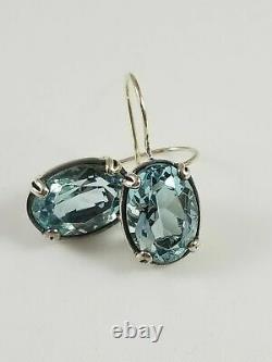 Silpada Sterling Silver Aqua Blue Glass Filigree Earrings W2177 Mint Elegant