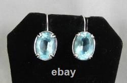 Silpada Sterling Silver Aqua Blue Glass Filigree Earrings W2177 Mint Elegant