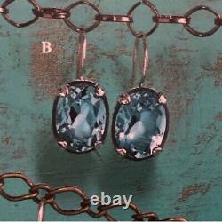 Silpada Sterling Silver Aqua Blue Glass Filigree Earrings W2177 Mint Elegant