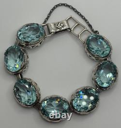 Silpada Sterling Silver Blue Lagoon Aqua Blue Glass Bracelet B2093