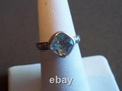 Silpada Sterling Silver Frozen Lake Aqua Blue Filigree Band Size 8 Ring R2044