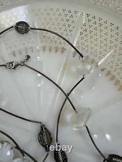 Silpada Sterling Silver Quartz & Glass Accented long necklace RARE 56 Must See