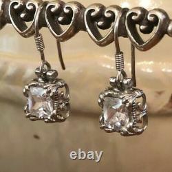 Silpada Sterling Silver Uptown CZ Cubic Zirconia Dangle Earrings HTF W0975 SET