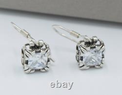 Silpada Sterling Silver Uptown CZ Cubic Zirconia Dangle Earrings HTF W0975 SET