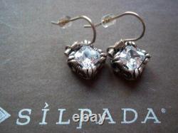 Silpada Sterling Silver Uptown CZ Cubic Zirconia Dangle Earrings HTF W0975 SET