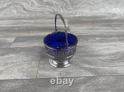 Silver And Cobalt Glass Sterling Dish Shrive Crump