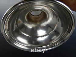Six Sterling Silver Cups With Etched Crystal Glass Inserts 7oz 6-1/2 High