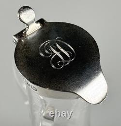 Small Antique Sterling Silver, Glass Whiskey Noggin Pitcher, Hukin & Heath 1899