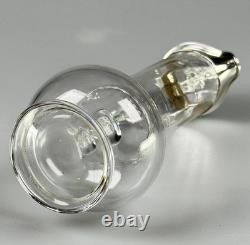 Small Antique Sterling Silver, Glass Whiskey Noggin Pitcher, Hukin & Heath 1899