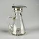Small Antique Sterling Silver, Glass Whiskey Noggin Pitcher, Levi & Salaman 1908