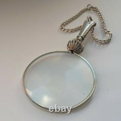 Solid Silver Chatelaine Magnifying Glass Birmingham Hallmarked