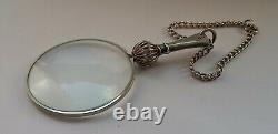 Solid Silver Chatelaine Magnifying Glass Birmingham Hallmarked