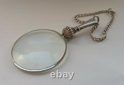 Solid Silver Chatelaine Magnifying Glass Birmingham Hallmarked