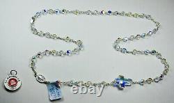 Spectacular Rosary Necklace Sterling Silver with Swarovski Crystal Beads