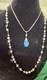 Sterling Moonstne Blue Topaz Pendant 2 Inches And Long Strand W Pearl 2necklaces