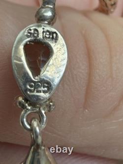 Sterling Moonstne Blue Topaz Pendant 2 Inches and Long Strand W Pearl 2Necklaces